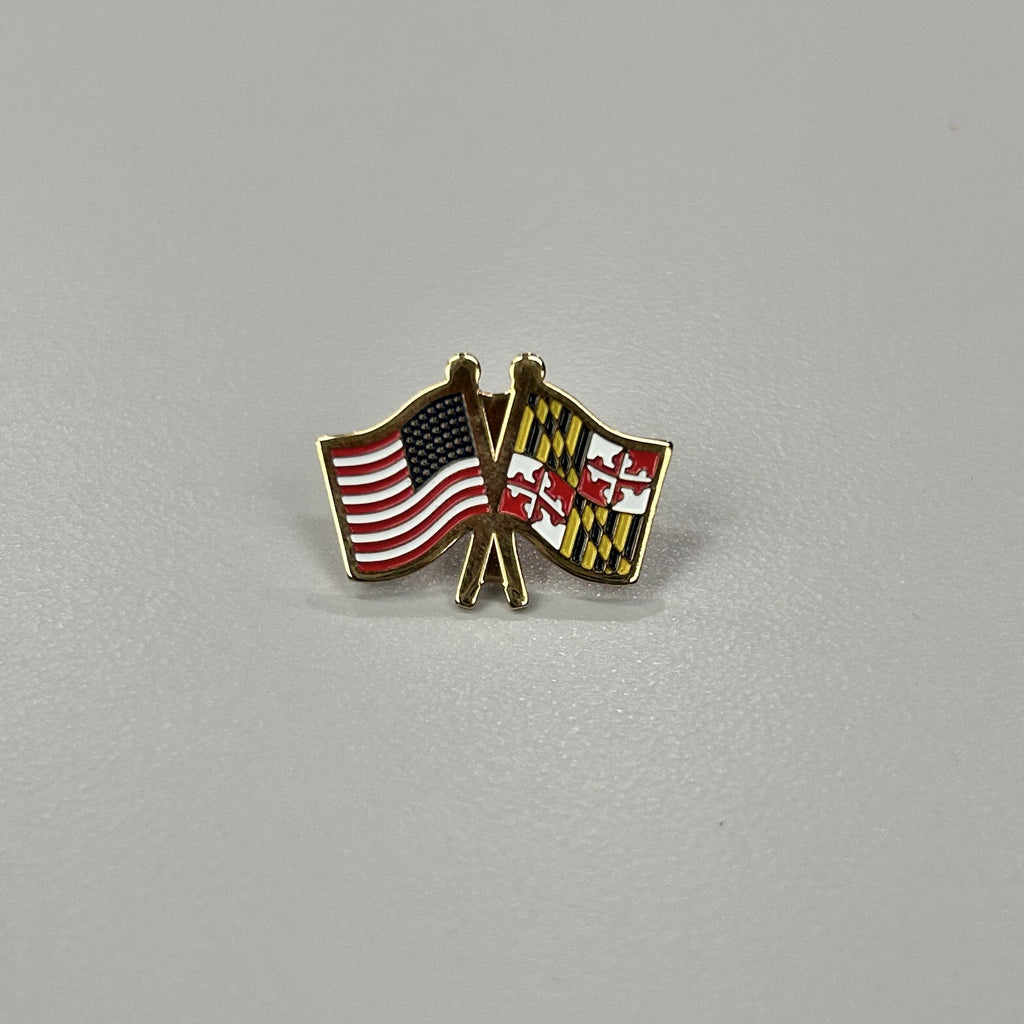 US and MD flag Lapel Pin