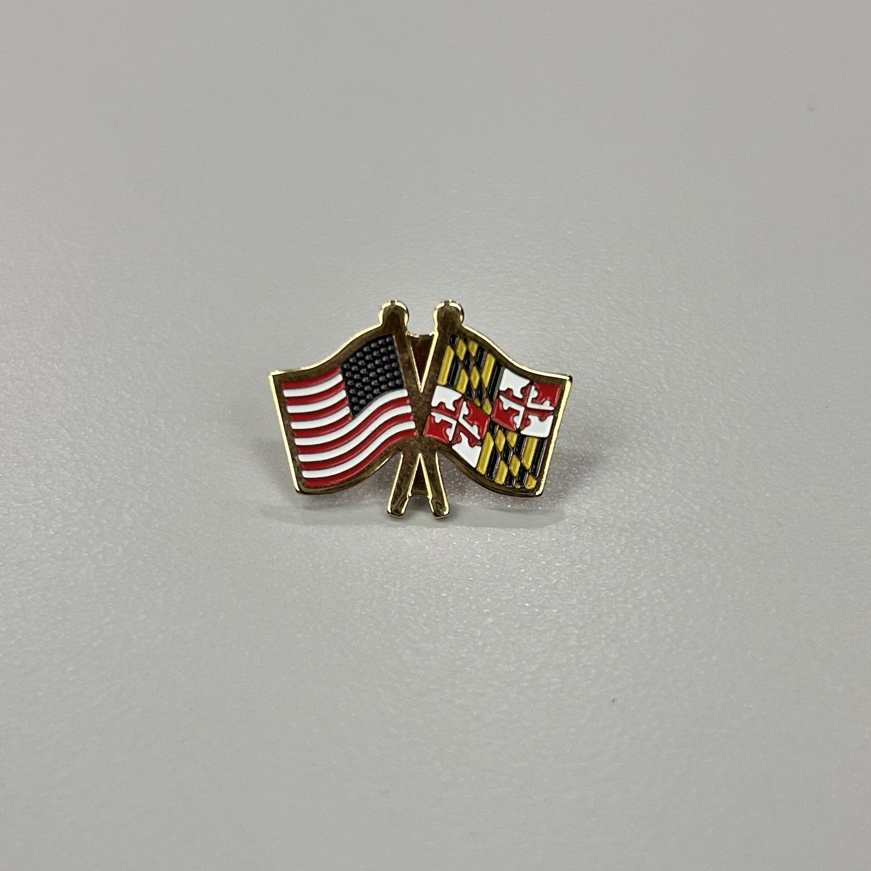 US and MD flag Lapel Pin