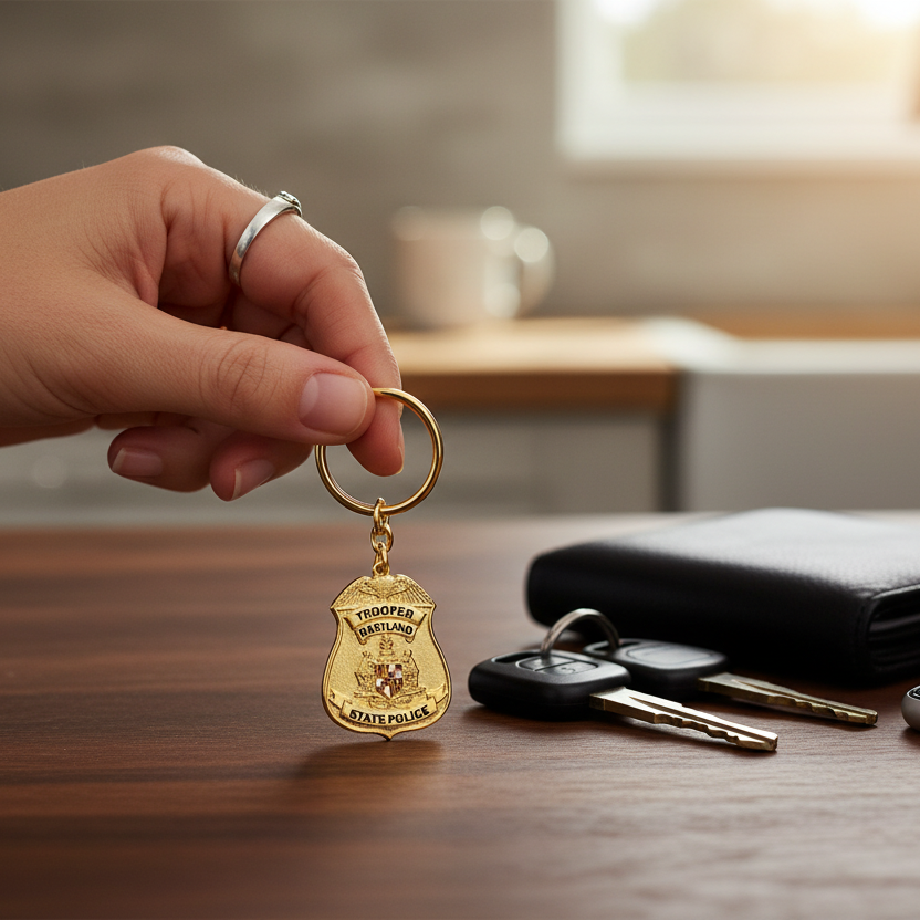 MSP mini badge keychain